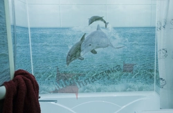 Delfinlar bilan hammom fotosuratidagi panellar