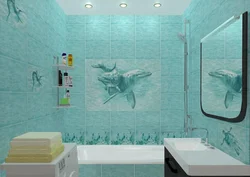 Panels in the bathroom photo with dolphins