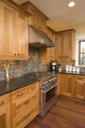 Wood kitchen apron color photo
