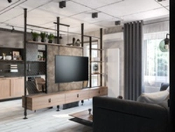 Living Room In Loft Style With TV Photo