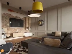 Living room in loft style with TV photo