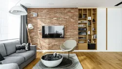 Living room in loft style with TV photo