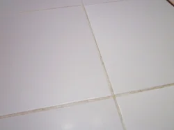 Seams on kitchen floor tiles photo