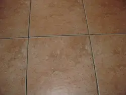 Seams on kitchen floor tiles photo