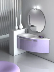 Photo of furniture with a mirror for the bathroom