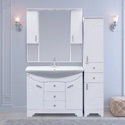 Photo Of Furniture With A Mirror For The Bathroom