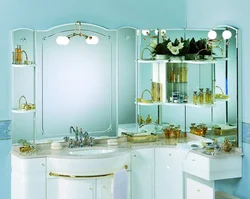Photo of furniture with a mirror for the bathroom