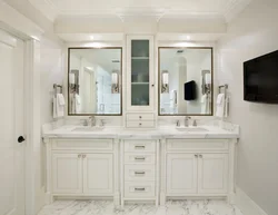 Фото мебели с зеркалом для ванной комнаты