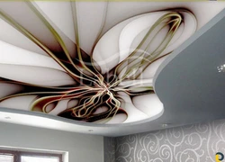 Photo printing on suspended ceilings photo in the living room