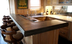 Photo of kitchen bar counters made of marble