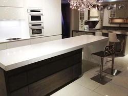 Photo of kitchen bar counters made of marble