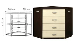 Corner chests of drawers in the bedroom for TV photo