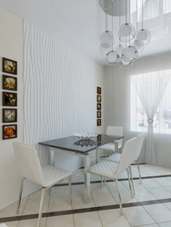 Wall of the dining area in a small kitchen photo