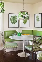 Wall of the dining area in a small kitchen photo