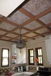 Ceiling tiles on the walls in the kitchen photo