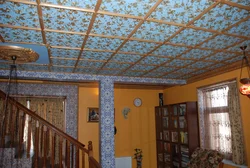 Ceiling tiles on the walls in the kitchen photo