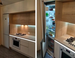 Kitchen Refrigerator And Oven Next To Each Other Photo
