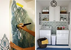 How to beautifully paint wallpaper in the kitchen photo