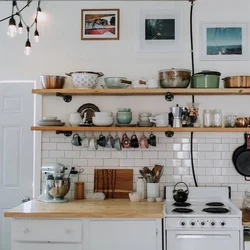 Kitchen shelves in Scandinavian style photo
