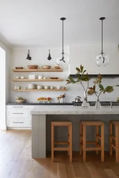 Kitchen Shelves In Scandinavian Style Photo