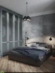 Wardrobe for bedroom in loft style photo