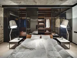 Wardrobe for bedroom in loft style photo