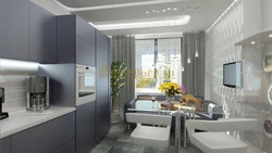 Kitchen interior sq m in modern style photo