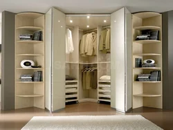 Wardrobe for linen and clothes in the living room photo