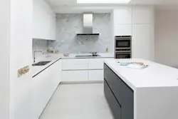 Тарҳи ошхона бо акс countertop мармар сафед