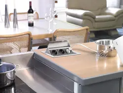 Sockets On The Countertop In The Kitchen Photo In The Interior