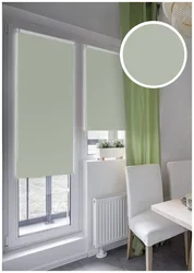 Roller blinds for the kitchen with a balcony window photo