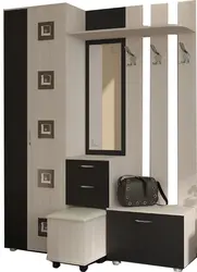 Hallway with ottoman and mirror and wardrobe photo