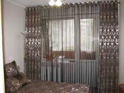 Тюль и шторы в спальню на люверсах фото
