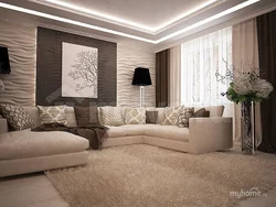 Color of furniture to match light wallpaper in the living room photo