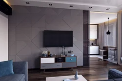 3D Panels In The Interior Of The Living Room Photo With TV