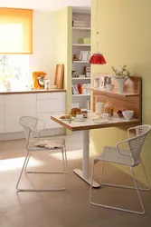 Dining Table For A Small Kitchen Against The Wall Photo