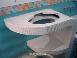 Столешница под раковину из гипсокартона в ванной фото
