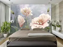 3 д обои для спальни фото с цветами