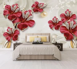 3 D Wallpaper For Bedroom Photo With Flowers