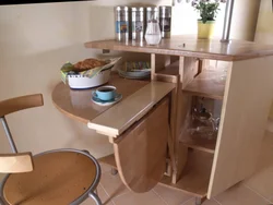Table for a small kitchen with rounded edges photo
