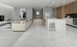 Photo Of A Kitchen With Marbled Porcelain Stoneware Floors