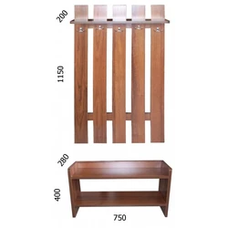 Coat rack with shelf in the hallway made of wood photo