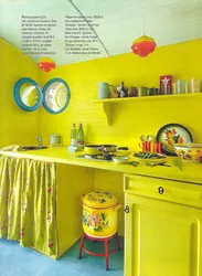What color to paint the kitchen at the dacha photo