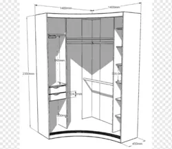 Corner wardrobes in the hallway with photo dimensions