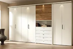 Hallway cabinets with hinged doors and mezzanines photo