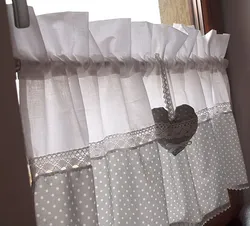 How to sew curtains for the kitchen from leftover tulle photo