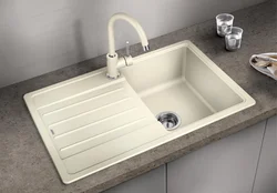 Sinks With A Wing For The Kitchen Made Of Artificial Stone Photo