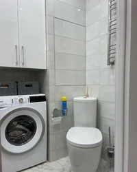 Toilet With Washing Machine And Sink Without Bathtub Design Photo