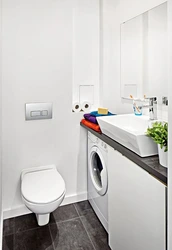 Toilet With Washing Machine And Sink Without Bathtub Design Photo