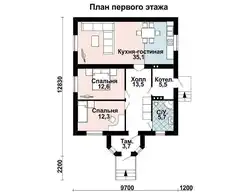 House Layout 8 By 8 One-Story With One Bedroom Photo